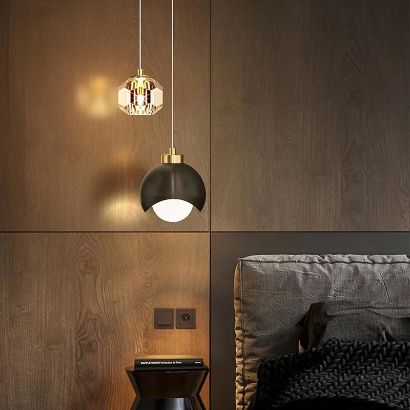 Hanging Moon Lamp - Bedroom Bedside Hanging Pendant Lamp Glass