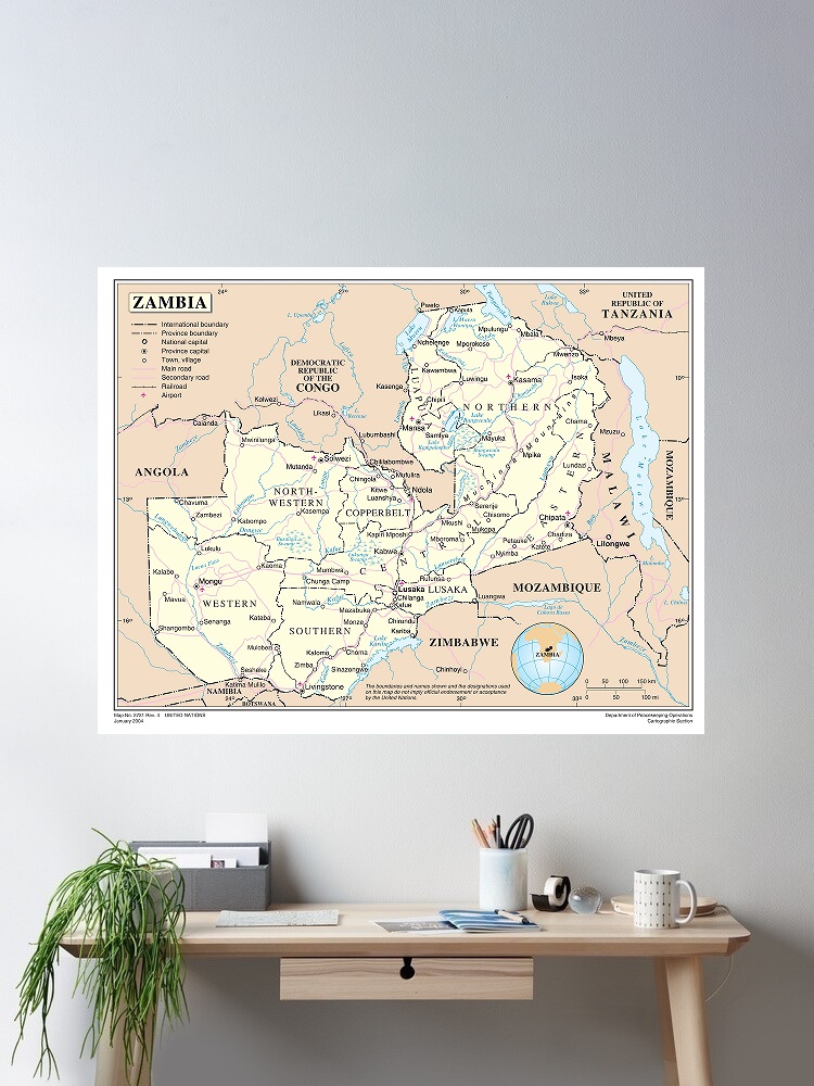 Zambia Map, Print Art Canvas P - огляд і ціна Home Decor Zambia