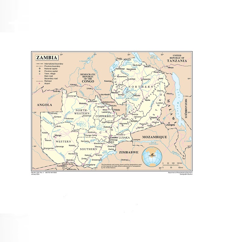 Zambia Map, Print Art Canvas P - огляд і ціна Home Decor Zambia
