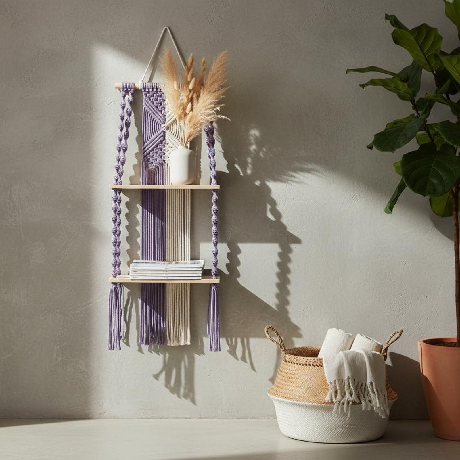Boho Wall Hanging Shelf Easy t - огляд і ціна Macrame Wall Hanging