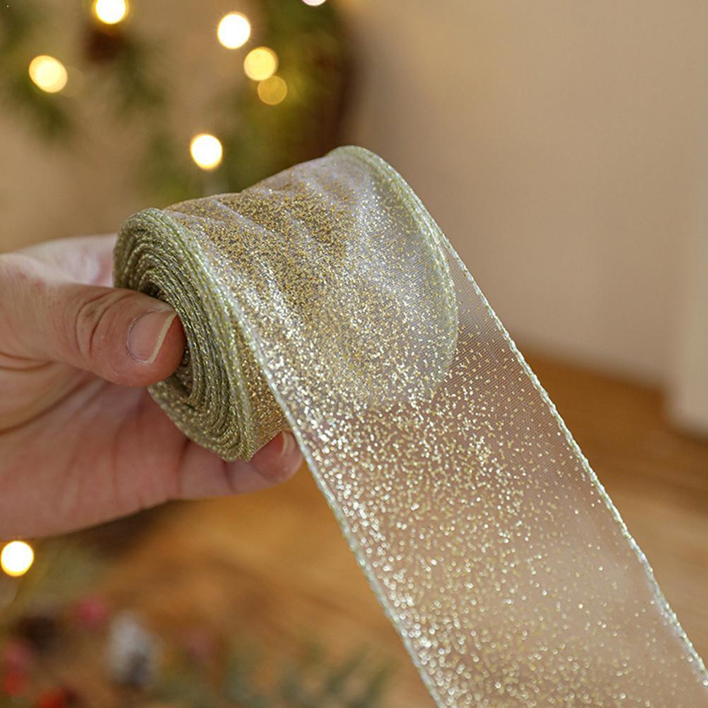 2m 2027 Christmas Ribbon Golde - огляд і ціна Home Decor Xmas Gifts