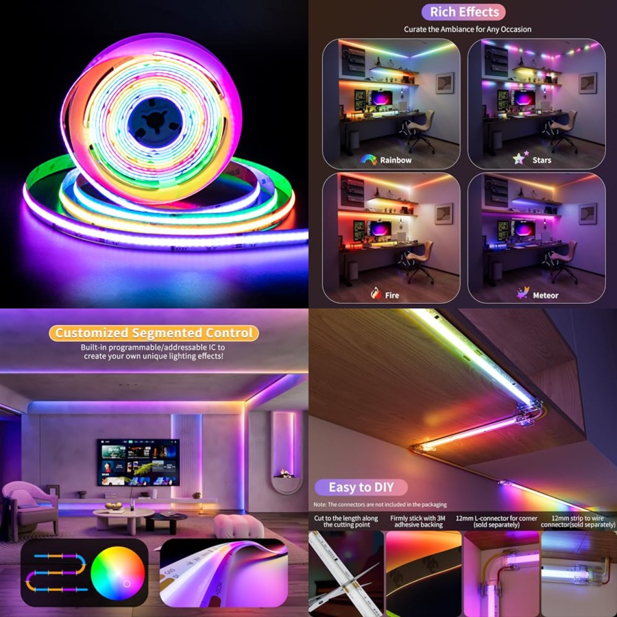 RGB Smart IC COB LED Strip Lig - огляд і ціна Led Strip Lights