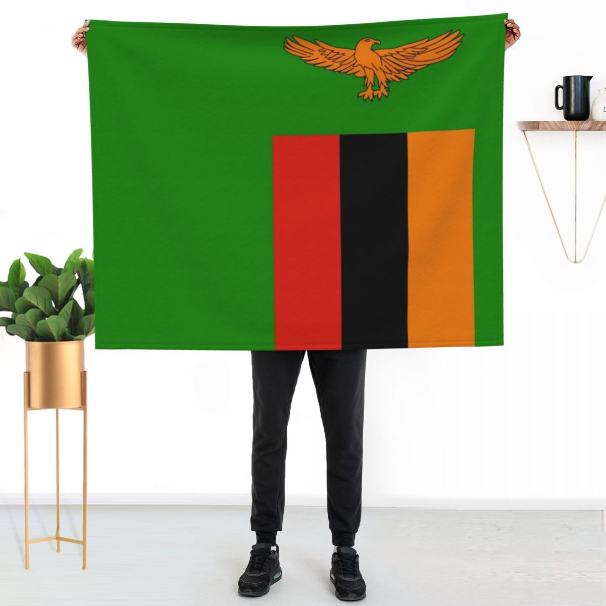 Flag of Zambia Throw Blanket W - огляд і ціна Home Decor Zambia