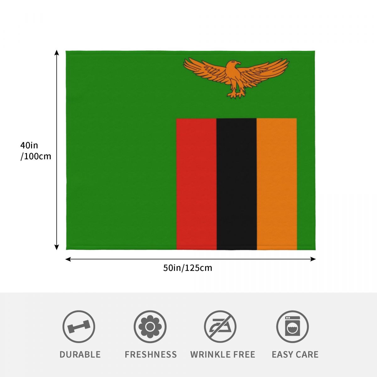 Flag of Zambia Throw Blanket W - огляд і ціна Home Decor Zambia