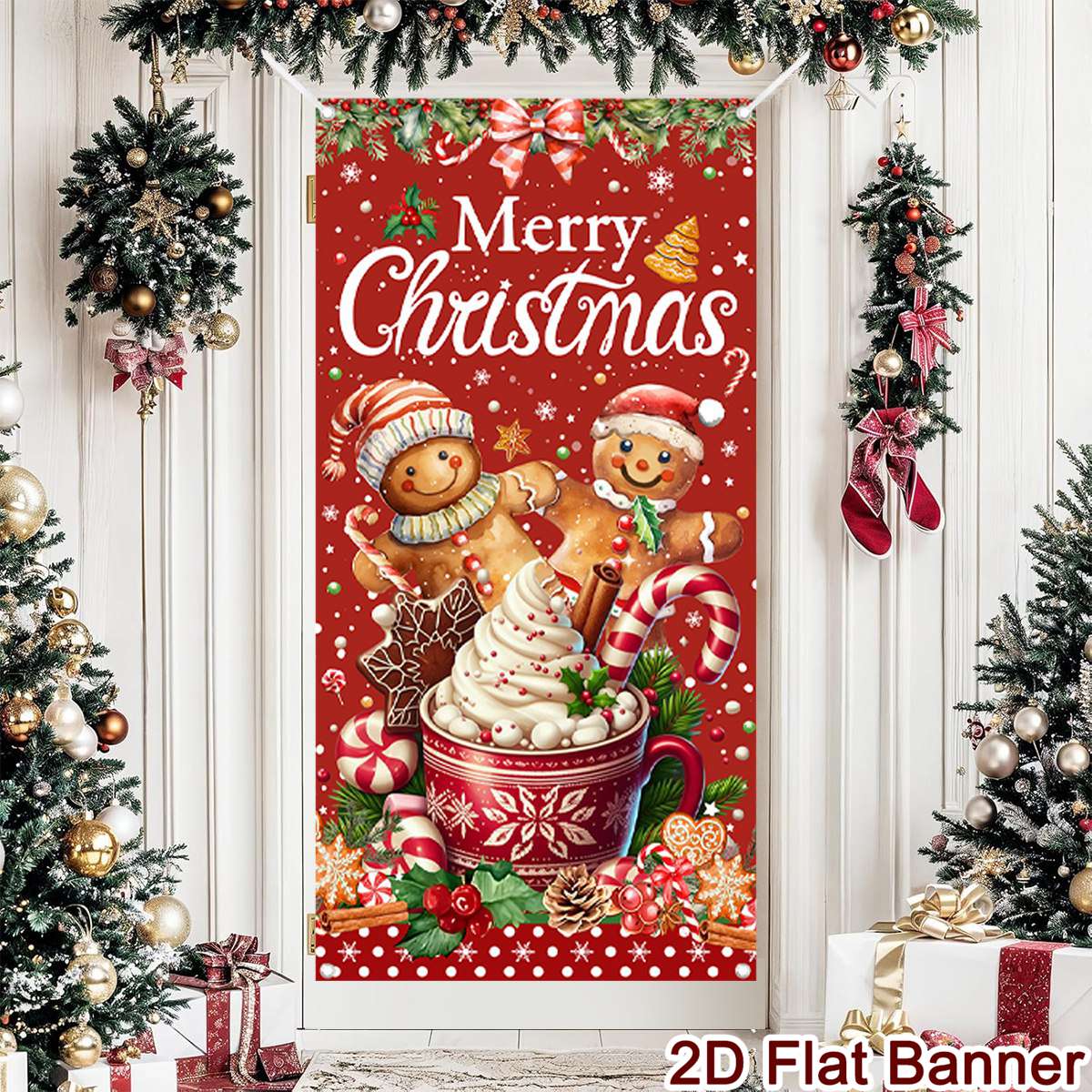 Christmas Door Banner Merry Ch - огляд і ціна Home Decor Xmas Gifts