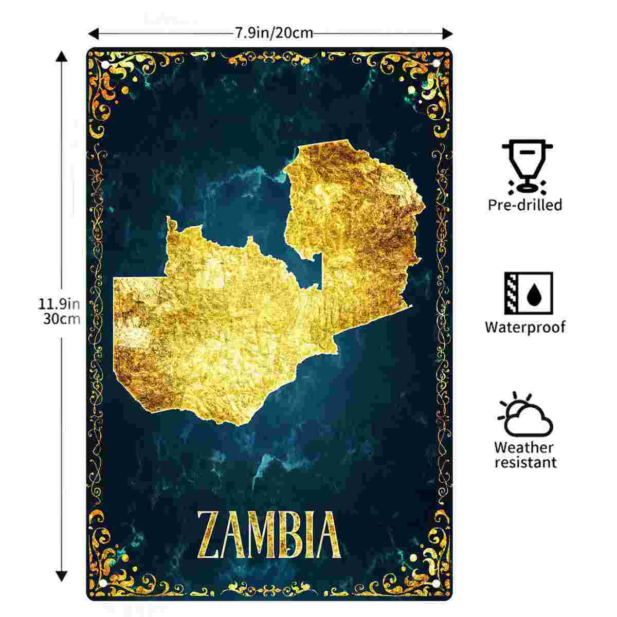 2D FLAT 1pc Zambia Gold Foil M - огляд і ціна Home Decor Zambia