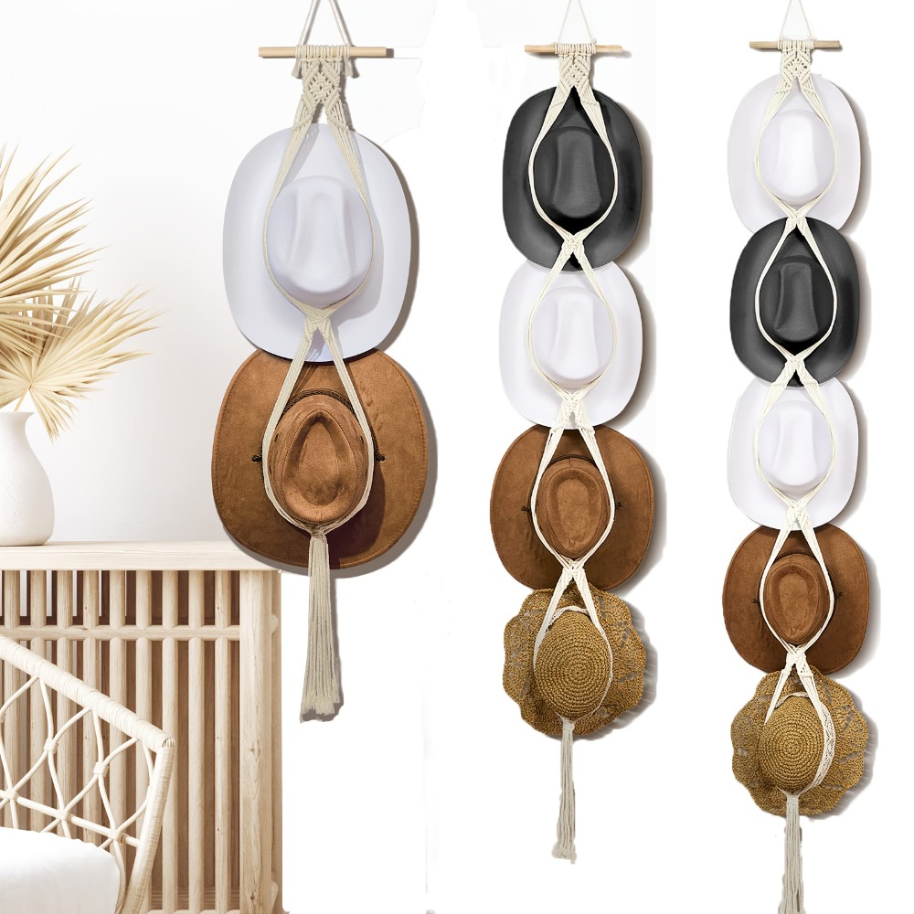 Bohemian Macrame Hat Hanger Ha - огляд і ціна Macrame Wall Hanging