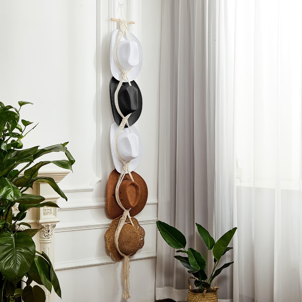 Bohemian Macrame Hat Hanger Ha - огляд і ціна Macrame Wall Hanging