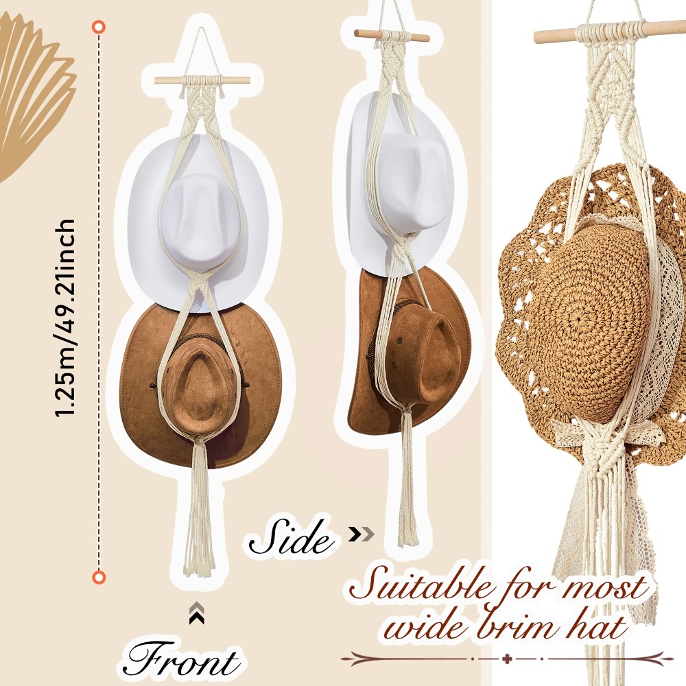 Bohemian Macrame Hat Hanger Ha - огляд і ціна Macrame Wall Hanging