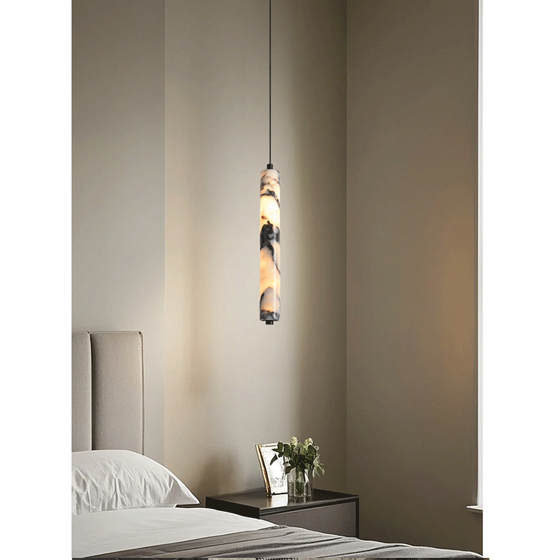 Luxury Black Cylinder Natural  - огляд і ціна Hanging Moon Lamp