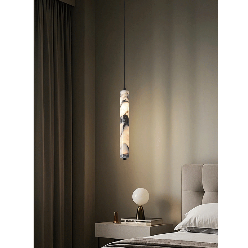 Luxury Black Cylinder Natural  - огляд і ціна Hanging Moon Lamp
