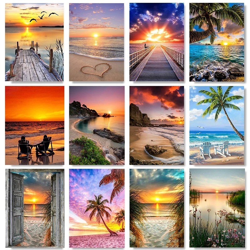 Beach Sunset Holiday Frameless - огляд і ціна Home Decor Free Images