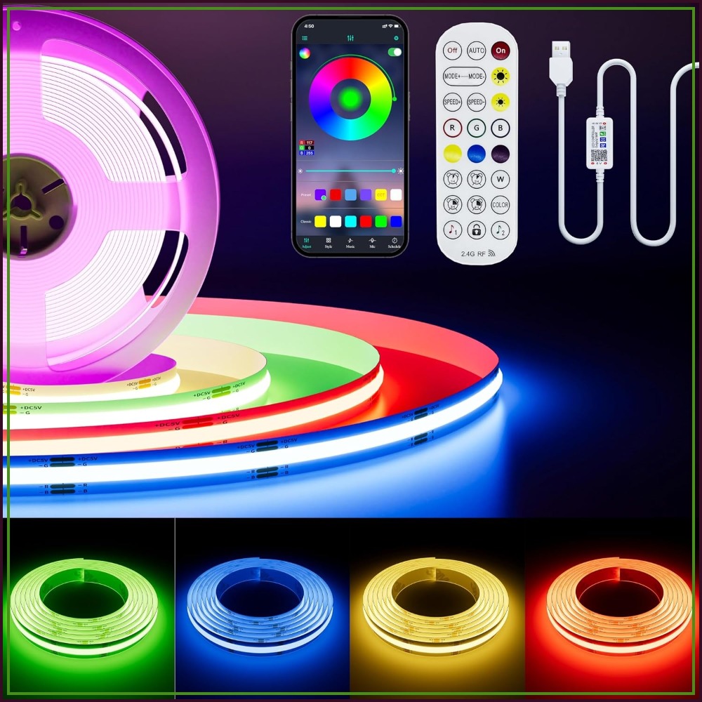5V USB COB RGB LED Strip Light - огляд і ціна Led Strip Lights